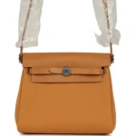 Hermes Herbag Zip 20 Mini Naturel Sable Toile Militaire Canvas and Vache Hunter Palladium Hardware