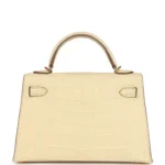 Hermes Kelly Sellier 20 Vanille Matte Alligator Gold Hardware - Image 4