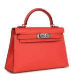 Hermes Kelly Sellier 20 Orange Field Epsom Palladium Hardware - Image 2