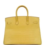 Hermes Birkin 35 Mimosa Matte Porosus Crocodile Gold Hardware - Image 4