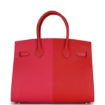 Hermes Casaque Birkin Sellier 30 Rouge De Coeur and Rose Extreme Epsom Palladium Hardware - Image 4