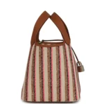 Hermes Stripe Picotin Lock 18 Gold Swift and Ecru-Beige, Rose Pop, Black and Fauve Toile H Canvas Palladium Hardware - Image 3