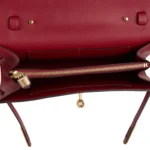 Hermes Kelly Wallet To Go Rouge Grenat Epsom Gold Hardware - Image 9
