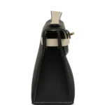 Hermes Special Order (HSS) Kelly Pochette Black and Beton Swift Permabrass Hardware - Image 3