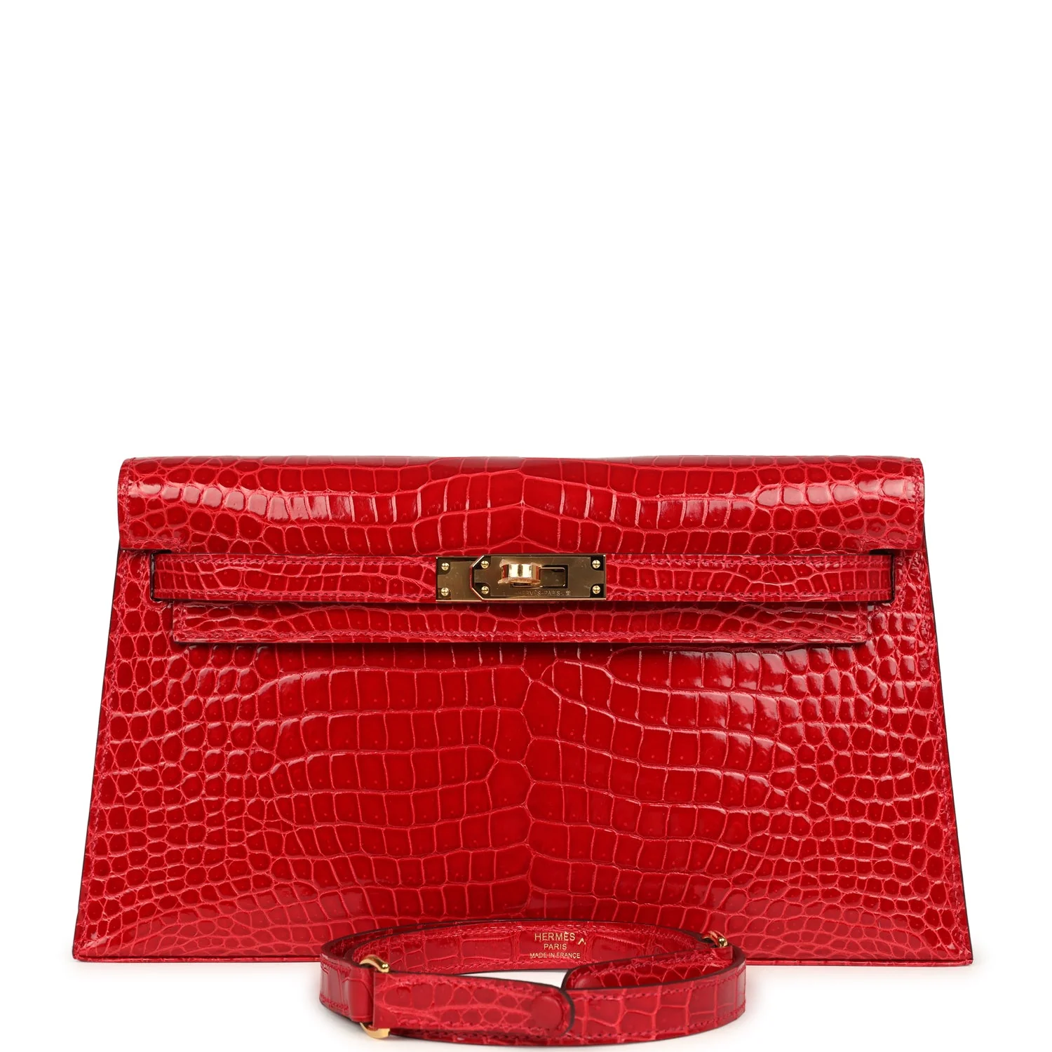 A7809D91-BA39-BBD2-201C-0E36AD61A4C2.webp Hermes Kelly Elan Braise Shiny Porosus Crocodile Gold Hardware - Image 1
