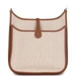 Hermes Evelyne III PM Gold Clemence and Ecru Toile H Canvas Gold Hardware - Image 4