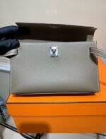 Herm&egrave;s Kelly mini 1 elephant gray silver buckle custom - Image 7