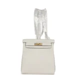 Hermes Kelly Ado II Backpack Gris Perle Evercolor Gold Hardware - Image 7