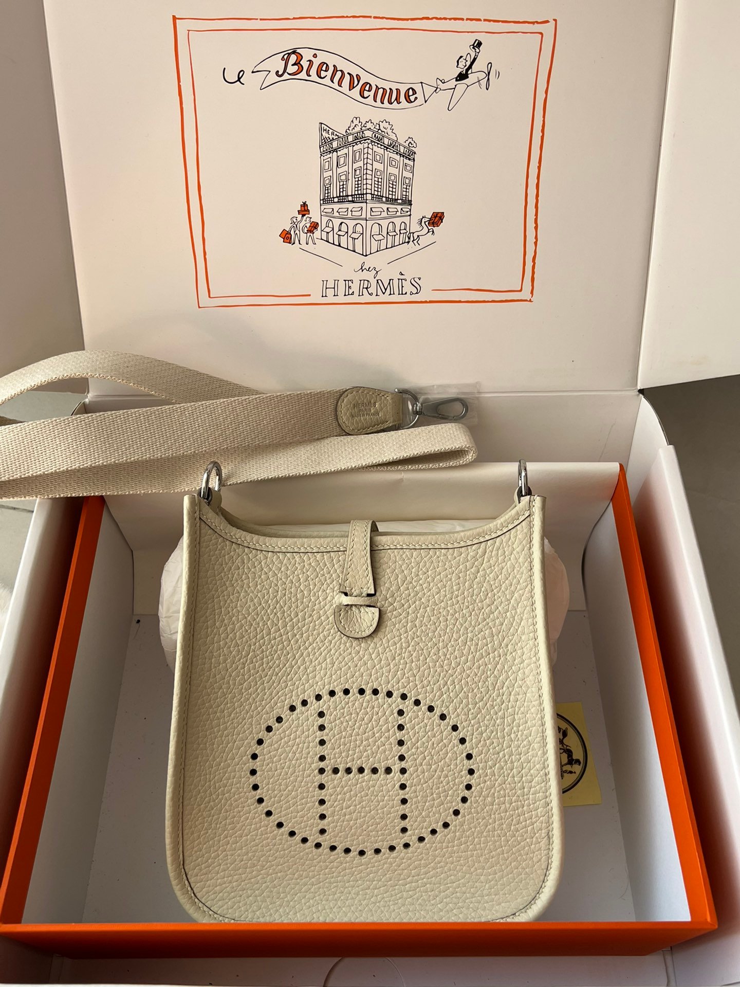 A8E6509D-B60E-DE26-1F70-E65FF81F08E4.jpg Hermes Evelyn 𝖬𝗂𝗇𝗂 17 Palladium Hardware -Top master - Image 1