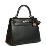 Hermes Kelly Sellier 25 Vert Fonce Box Gold Hardware - Image 2