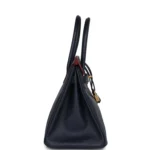 Hermes Birkin 30 Bleu Indigo and Rouge H Contour Epsom Gold Hardware - Image 3