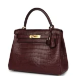 Hermes Kelly Retourne 28 Bordeaux Matte Alligator Gold Hardware - Image 5