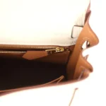 Hermes Special Order (HSS) Kelly Retourne 25 Craie Verso Togo Brushed Gold Hardware - Image 9