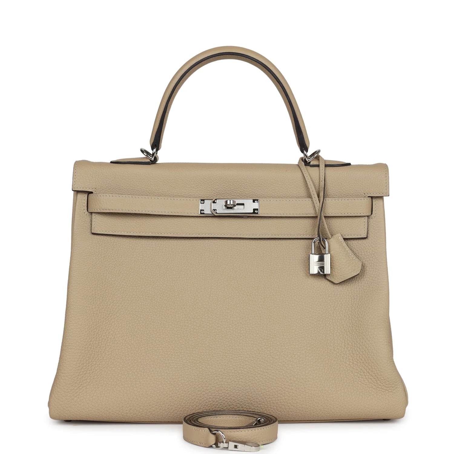 ACD12C73-655C-6860-4FC6-ACDCFCA3DDAB.webp Hermes Kelly Retourne 35 Trench Togo Palladium Hardware - Image 1