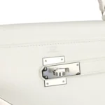 Hermes Kelly Retourne 28 White Clemence Palladium Hardware - Image 7