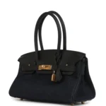 Hermes Shoulder Birkin Light 29 Black Swift and Bleu Indigo Denim Gold Hardware - Image 5