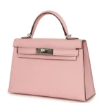 Hermes Kelly Sellier 20 Rose Sakura Chevre Mysore Palladium Hardware - Image 5