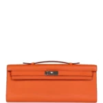 Hermes Kelly Cut Orange Swift Palladium Hardware