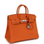 Hermes Birkin 25 Orange Togo Palladium Hardware - Image 2