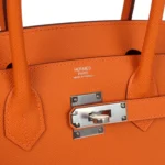 Hermes Birkin Sellier 30 Orange Epsom Palladium Hardware - Image 7