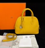 Herm&egrave;s Bolide 25 Yellow silver Buckle Custom