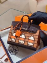 Herm&egrave;s Advanced customization Birkin 20 crocodile skin brown customization - Image 7