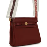 Hermes Herbag Zip 20 Mini Rouge H Toile Militaire Canvas and Vache Hunter Gold Hardware - Image 2