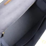 Hermes Special Order (HSS) Kelly Sellier 25 Gris Agate and Bleu Iris Ostrich Brushed Gold Hardware - Image 8