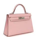Hermes Kelly Sellier 20 Rose Sakura Chevre Mysore Palladium Hardware - Image 2