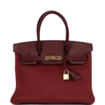 Hermes Birkin 30 Rouge H Verso Sombrero and Clemence Touch Gold Hardware