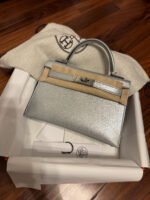 Herm&egrave;s Kelly Mini 2 Olympic Silver Custom