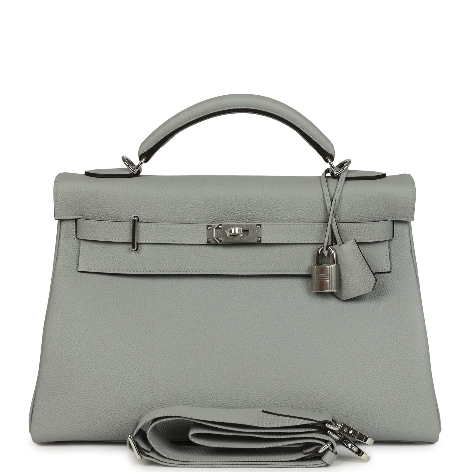 B2694A28-5BF5-A47B-D466-2910C113A036.webp Hermes Kelly 42 Maxi Bleu Glacier Togo Palladium Hardware - Image 1