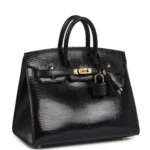 Hermes Birkin Sellier 20 Black Varanus Niloticus Lizard Gold Hardware - Image 2