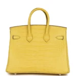 Hermes Birkin 25 Mimosa Matte Alligator Palladium Hardware - Image 4
