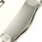 Hermes Kelly Retourne 28 White Clemence Palladium Hardware - Image 8
