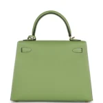 Hermes Special Order (HSS) Kelly Sellier 25 Vert Criquet Epsom Permabrass Hardware - Image 4