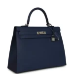 Hermes Kelly Sellier 35 Bleu Saphir Epsom Palladium Hardware - Image 2