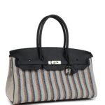 Hermes Shoulder Birkin Light 39 Multicolor Toile and Black Swift Palladium Hardware - Image 2