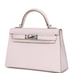 Hermes Kelly Sellier 20 Mauve Pale Chevre Palladium Hardware - Image 5