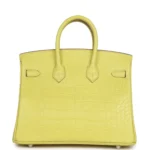 Hermes Birkin 25 Lime Matte Alligator Palladium Hardware - Image 4