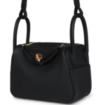 Hermes Mini Lindy II Black Clemence Gold Hardware - Image 5