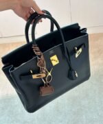 Herm&egrave;s Deep Blue BOX birkin 30-35 customized - Image 4