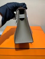 Herm&egrave;s Kelly mini 1 elephant gray silver buckle custom - Image 3