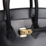 Hermes Birkin Sellier 25 Black Box Gold Hardware - Image 7