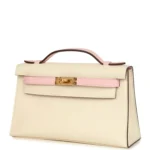 Hermes Special Order (HSS) Kelly Pochette Nata and Rose Sakura Swift Gold Hardware - Image 5