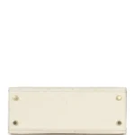 Hermes Special Order (HSS) Kelly Sellier 25 Beton Ostrich Verso Brushed Gold Hardware - Image 6