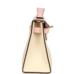 Hermes Special Order (HSS) Kelly Pochette Nata and Rose Sakura Swift Gold Hardware - Image 3