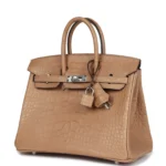 Hermes Birkin 25 Chai Matte Alligator Palladium Hardware - Image 5