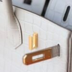 Hermes Birkin platinum bag, white color, glossy crocodile skin, gold clasp, 25cm customization - Image 5