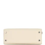 Hermes Kelly Sellier 25 Tri-Color Nata, Gris Meyer and Chai Epsom Palladium Hardware - Image 6